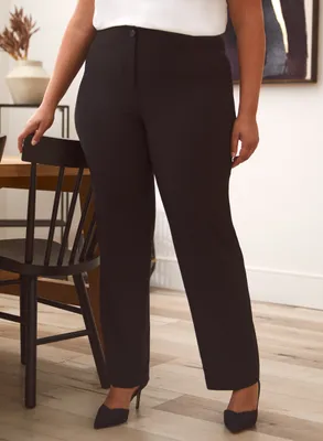 Laura plus - Pantalon coupe moderne à jambe large pour femme taille Noir