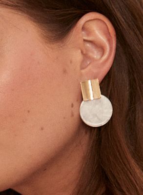 Laura - Boucles d'oreilles à formes géométriques pour femme - Blanc