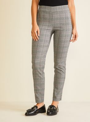 Laura - Pantalon motif de carreaux à enfiler pour femme Noir