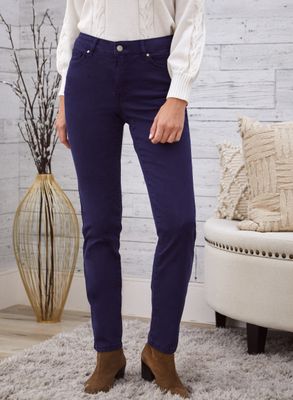 Laura - Jeans coloré à jambe droite pour femme