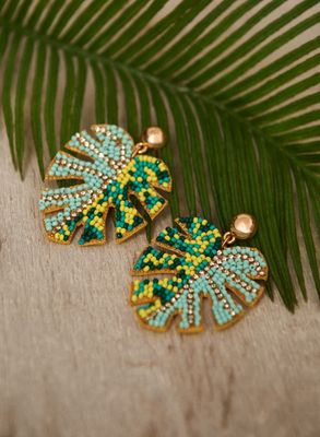 palm leaf earrings