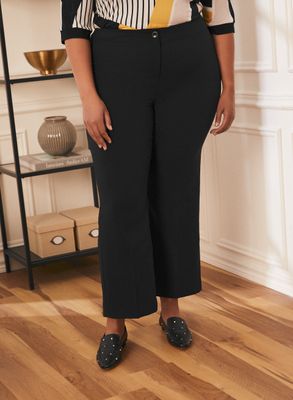 Laura plus - Pantalon coupe moderne à jambe droite pour femme taille Noir