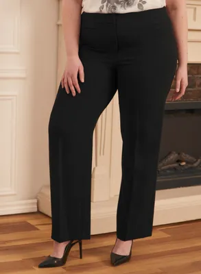 Louben - Louben - Pantalon coupe moderne à jambe large pour femme taille plus - Noir