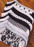 Christian Siriano - Christian Siriano - Chaussettes à la cheville avec imprimés (10 paires) pour femmestandard - Gris