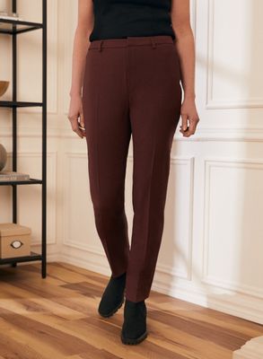 Louben - Pantalon à jambe droite et plis pour femme Rouge