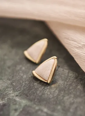 Laura - Boucles d'oreilles triangulaires à pierre craquelée pour femme