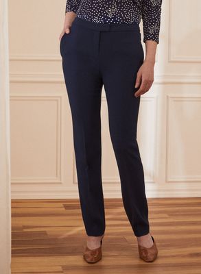 Louben - Louben - Pantalon coupe moderne à jambe droite pour femme - Bleu