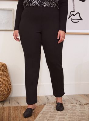 Laura plus - Pantalon coupe moderne à jambe droite pour femme taille Noir