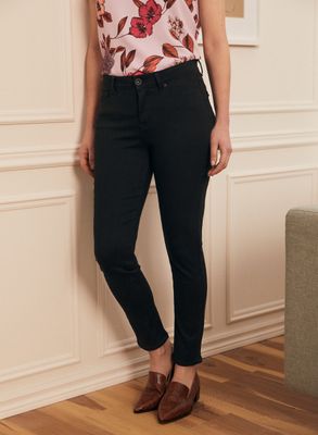 Laura Petites - Jeans à jambe droite et taille haute pour femme petite Noir