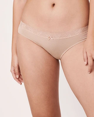 Culotte bikini jersey doux et bande de dentelle