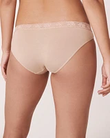 Culotte bikini jersey doux et bande de dentelle