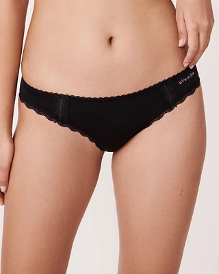 Culotte bikini coton et détails de dentelle