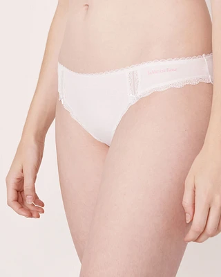 Culotte bikini coton et détails de dentelle