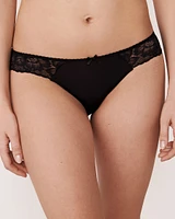 Culotte bikini microfibre et dentelle