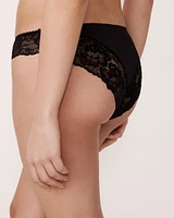Culotte bikini microfibre et dentelle