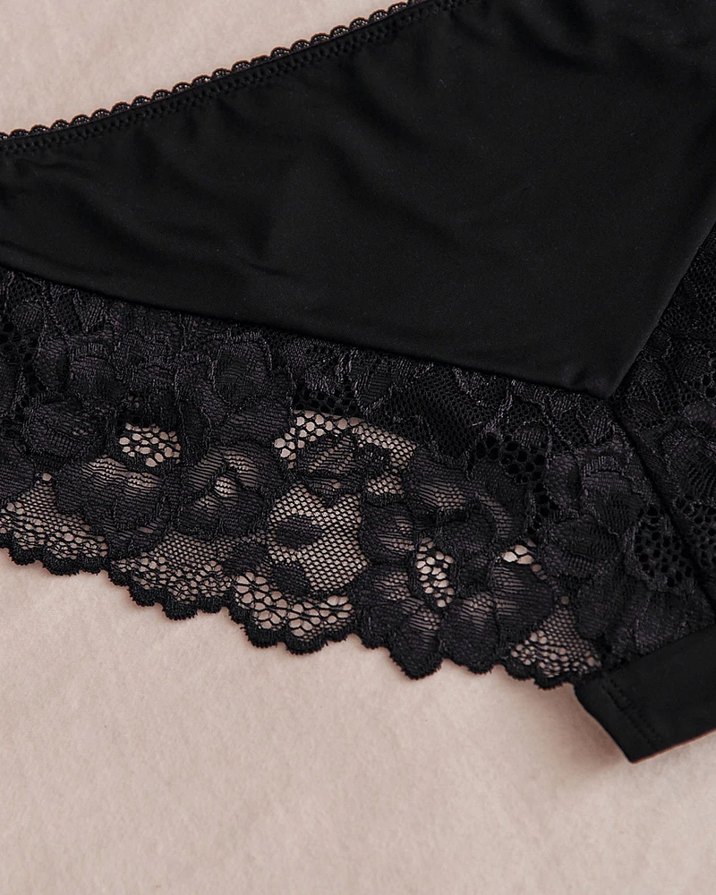 Culotte bikini microfibre et dentelle