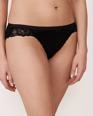 Cotton and Scalloped Trim Bikini Panty