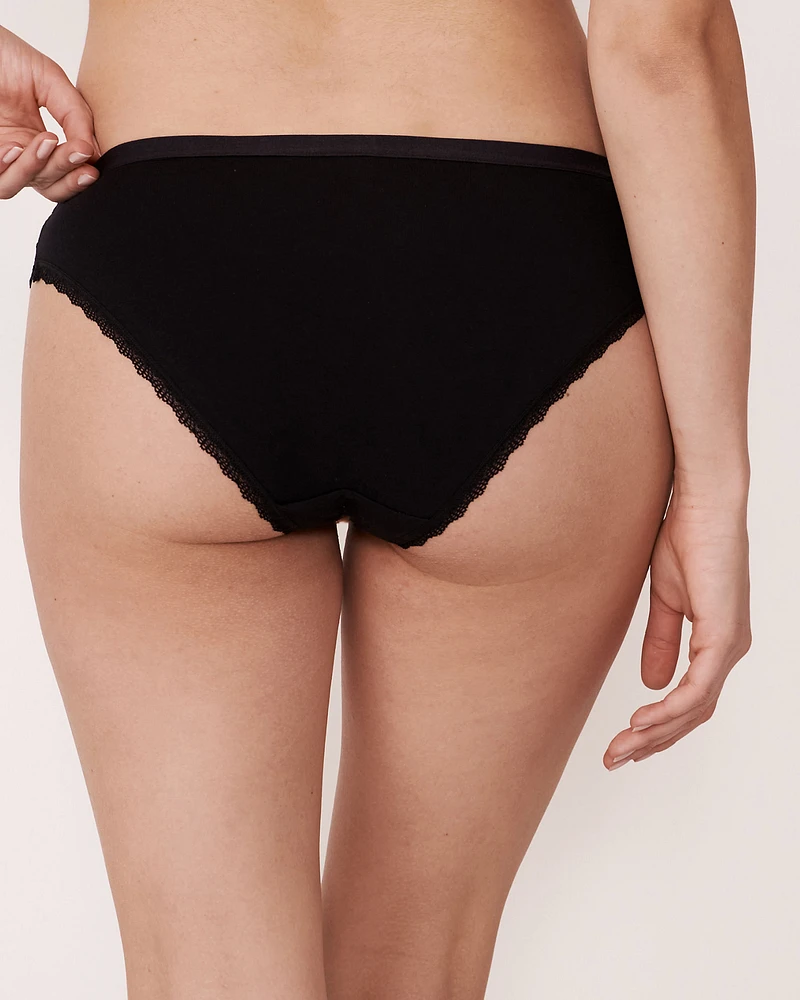 Culotte bikini coton et bordure festonnée