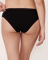 Cotton and Scalloped Trim Bikini Panty