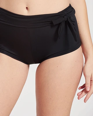 Bas de bikini garçonne bande taille en résille