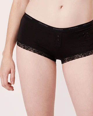 Cotton and Lace Detail Boyleg Panty