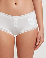 Faux Buttonholes Boyshort Panty