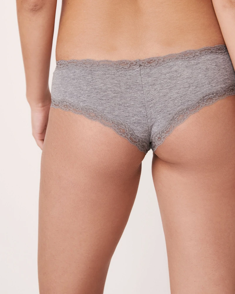 Cotton and Lace Trim Cheeky Panty