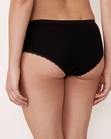 Cotton and Scalloped Trim Hiphugger Panty