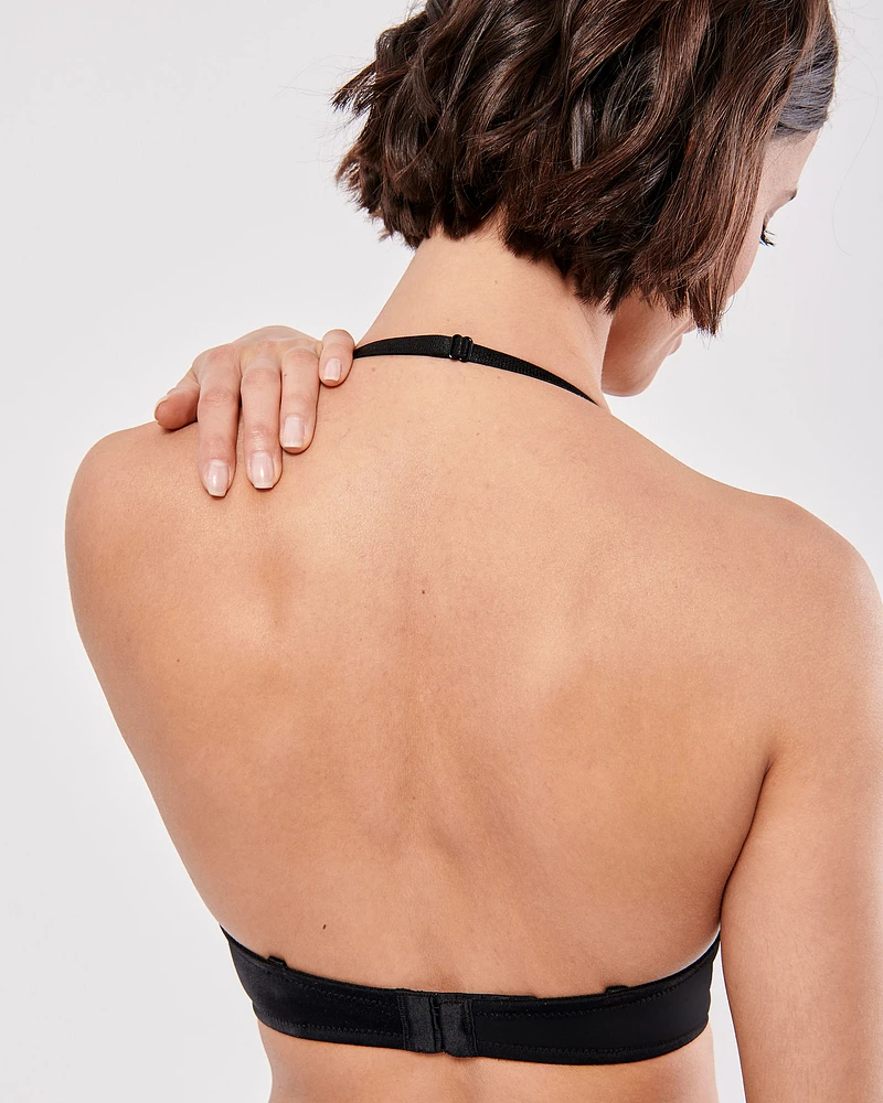 Soutien-gorge push-up plongeant en U sans armatures demi-buste