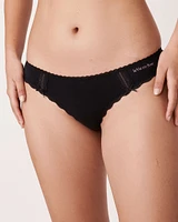 Culotte tanga coton et détails de dentelle