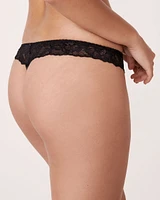 Culotte tanga microfibre et dentelle