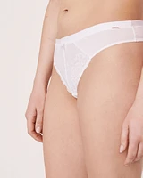 Culotte tanga microfibre et dentelle