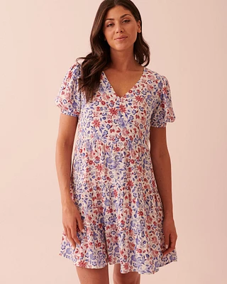 Robe à manches courtes bouffantes