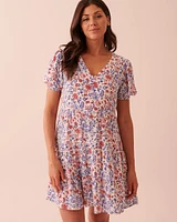 Robe à manches courtes bouffantes