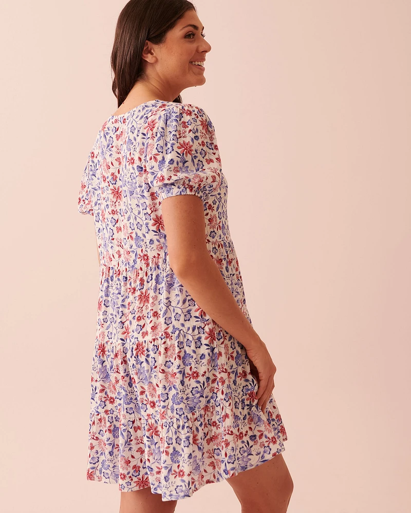 Robe à manches courtes bouffantes
