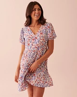 Robe à manches courtes bouffantes
