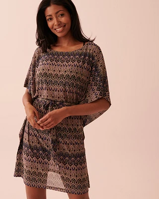 Printed Mesh Caftan