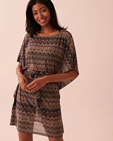 Printed Mesh Caftan
