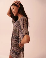 Printed Mesh Caftan