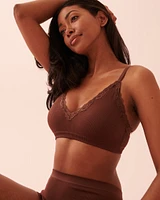 Bralette côtelée sans coutures doublure légère