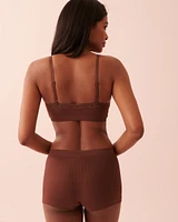 Bralette côtelée sans coutures doublure légère