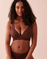 Soutien-gorge push-up plongeant côtelé sans coutures