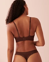Soutien-gorge push-up plongeant côtelé sans coutures