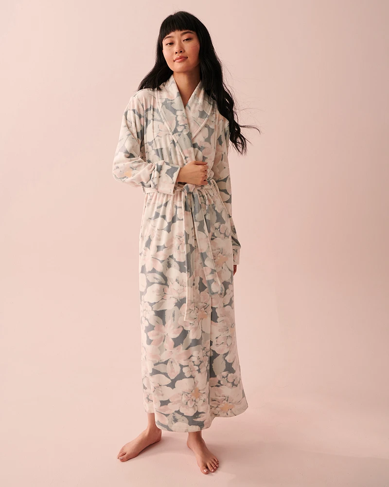Longue robe de chambre douceur veloutée