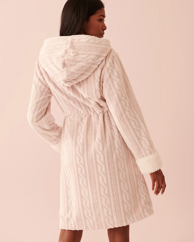 Cable Knit Hooded Robe