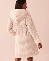 Cable Knit Hooded Robe