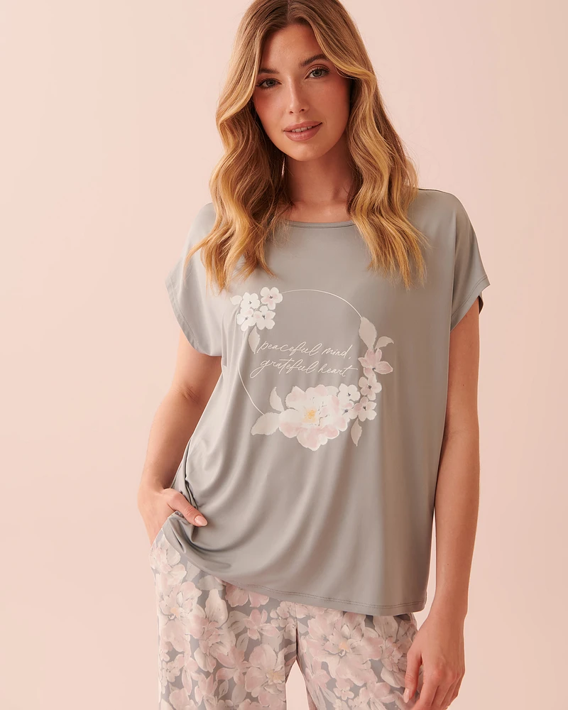 T-shirt col rond en fibres recyclées