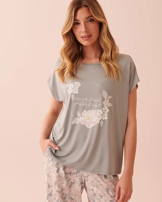 T-shirt col rond en fibres recyclées