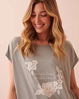 T-shirt col rond en fibres recyclées