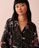 Satin Long Sleeve Button-down Shirt